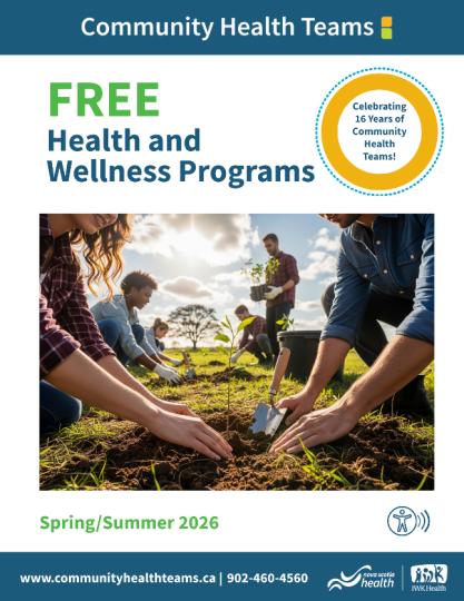 An image of the front page of the Spring/Summer Community Health Teams programs flyer