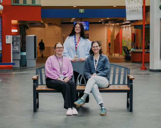 In the photo is the IWK Hematology/Oncology Clinical Research Support Team (CRST) Left to right: Sarah Keeping RN PhD Candidate, Katrina MacDonald RN MN Candidate Back row: Elayna Foran MA Missing from photo: Dr. Meghan Pike, Tiffany Rent RN MN