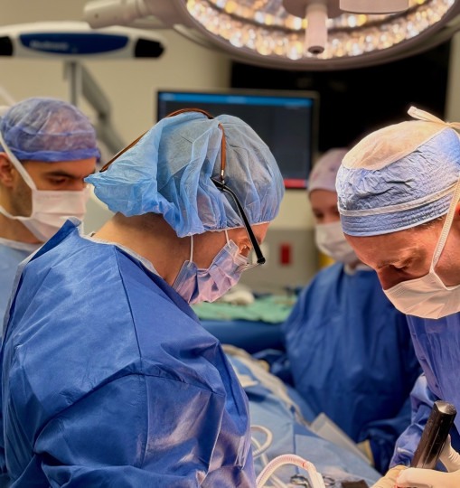 Surgeons in the operating room.