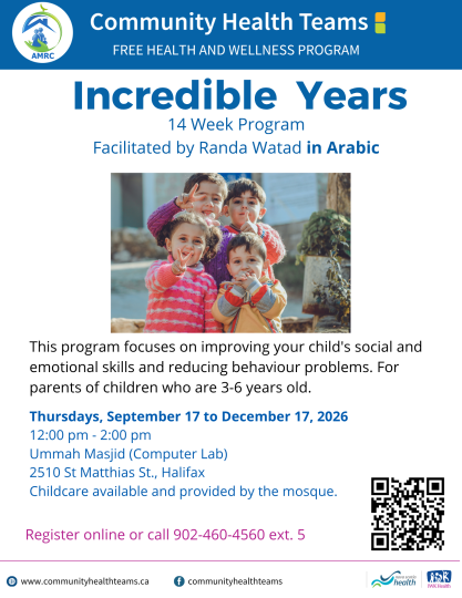 English flyer for Incredible Years program delivered in Arabic language