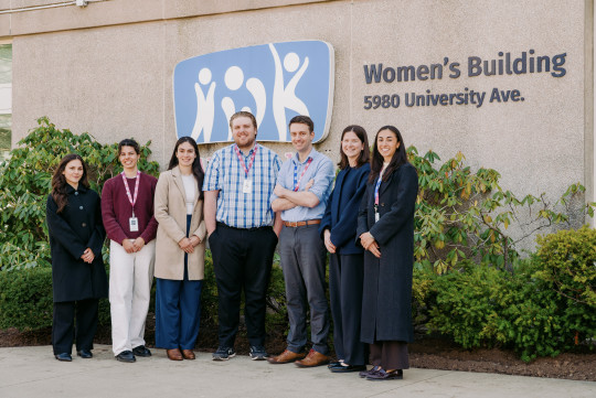 Left to right you have Hadley Bent, Kelsea McAllister, Onika Drabble, Mark Hamlin, Michael Drake, Elsie Gillis, Eve Daniels. Photo by Ryan Wilson IWK.